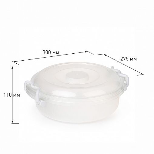 Контейнер для хранения Альтернатива, круглый, с крышкой и ручками, 3 л фото