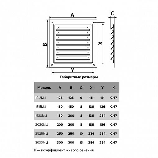 Решетка вентиляционная Era 3030МЦ, оцинкованная сталь, 300 x 300 мм фото