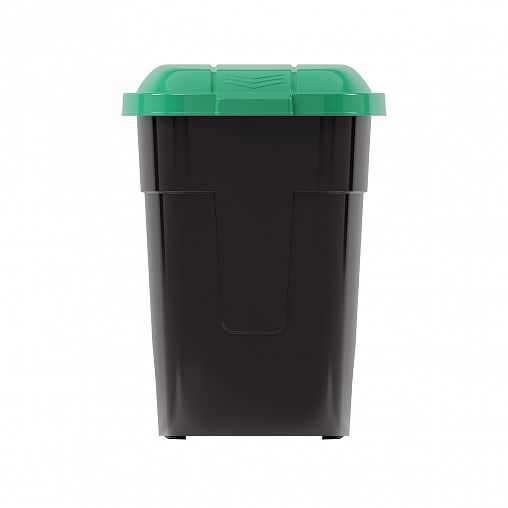 Бак для мусора Альтернатива, на колесах, 65 л, черно-зеленый фото