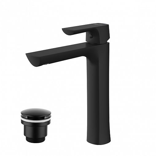 Смеситель для раковины Lemark Ursus LM7209BL, однорычажный, черный фото