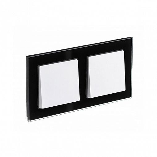 Рамка Systeme (Schneider) Electric Atlasdesign Nature, 2-поста, стекло, черный фото