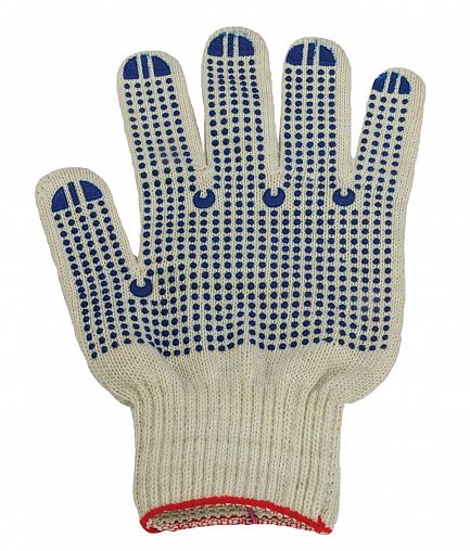 Перчатки х/б с ПВХ Супер Люкс, размер 10, белые фото