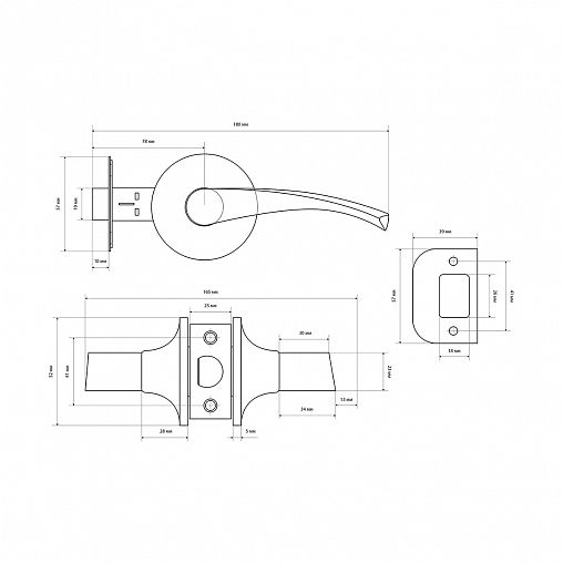 Ручка-защелка Стандарт 8901 PS CP, без запирания, хром фото