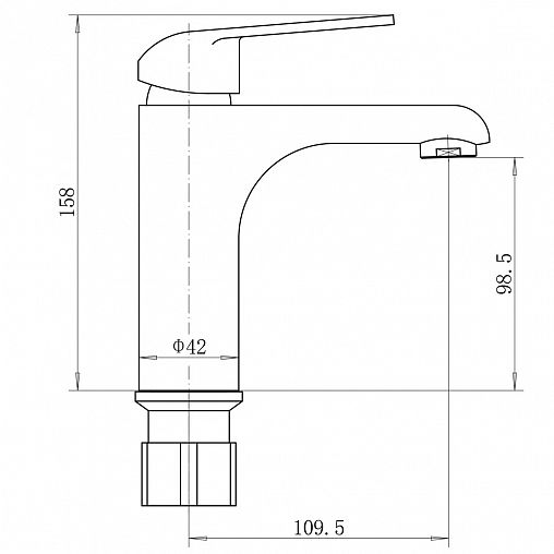 Смеситель для раковины с коротким изливом PLStart PD10082, хром фото