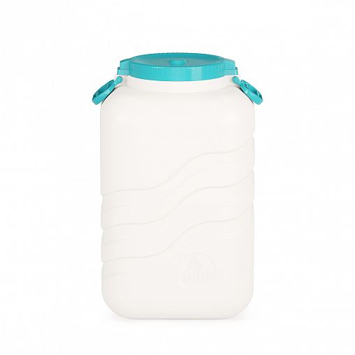 Канистра-бочка пластиковая Альтернатива Волна, с крышкой и навесными ручками, 60 л фото