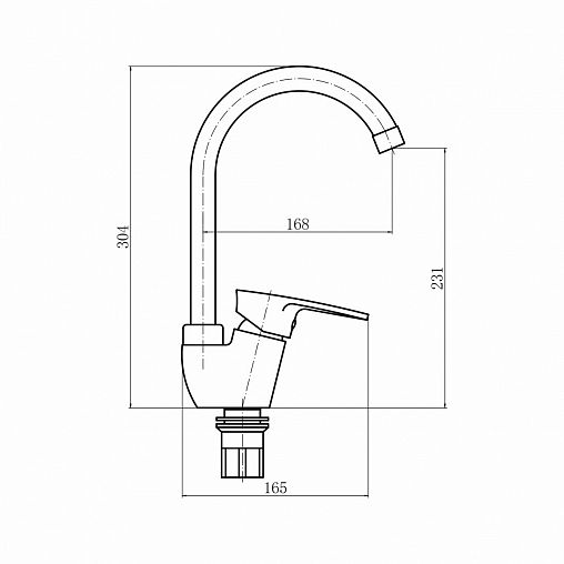 Смеситель для кухни PLStart PL4105-17, хром/графит фото