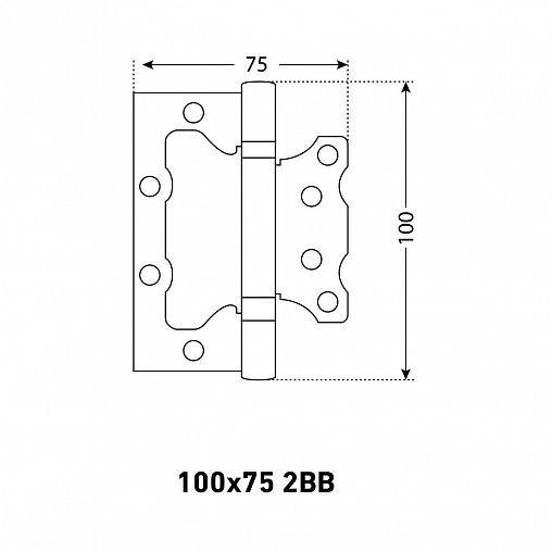 Петля накладная универсальная Аллюр 2BB MBN, 100 x 75 x 2,5 мм, графит, 2шт фото