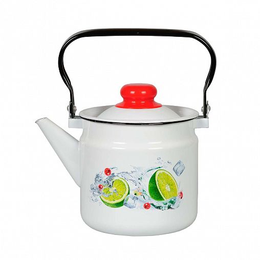 Чайник эмалированный СтальЭмаль, 2 л, с декором фото