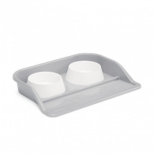 Миска для животных Альтернатива, на подставке, 0,3 л, 2 шт, серая фото