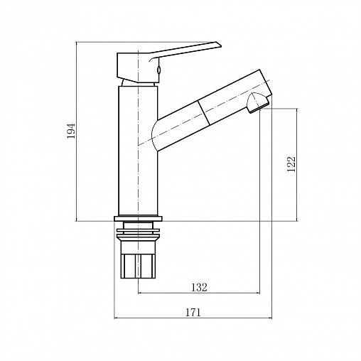 Смеситель для раковины с вытяжной лейкой Fashun PL4009-7, черный фото