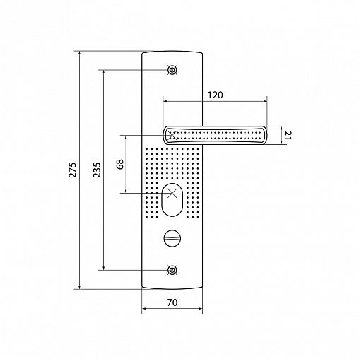 Ручка дверная на планке Аллюр РН-А222-1-L, левая, с подсветкой, матовый никель фото
