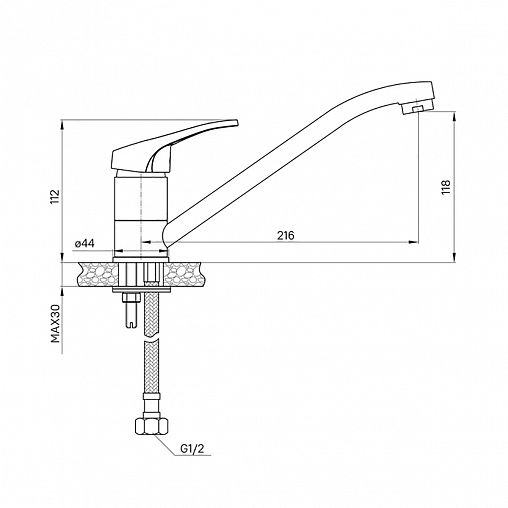 Смеситель для кухни Milardo Meal M06SBR0M05, хром фото