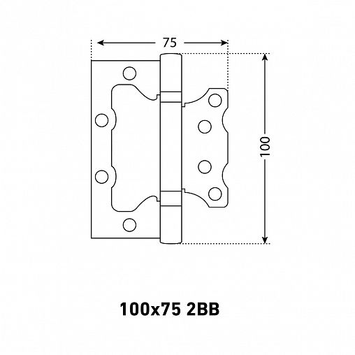 Петля накладная универсальная Аллюр 2BB SNP, 100 x 75 x 2,5 мм, матовый никель, 2шт фото