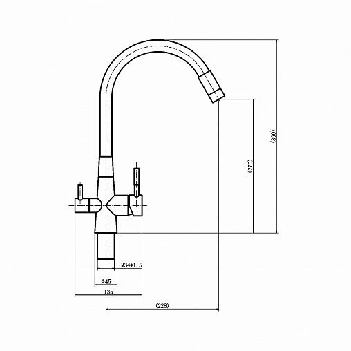 Смеситель для кухни Fashun A54029-8, с гибким изливом и подключением к фильтру, сатин/серый фото