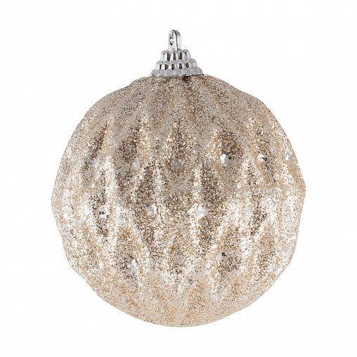 Елочный шар Волшебная страна Грани, d 8 см, серебро фото