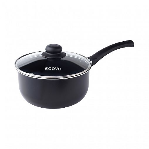 Ковш Scovo Consul RC-030 с крышкой, с антипригарным покрытием, алюминиевый, 1,3 л фото