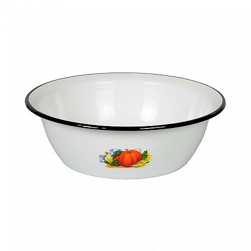 Миска эмалированная СтальЭмаль, 3,5 л, с декором фото