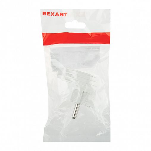 Вилка угловая Rexant Евро, с заземлением, 16 A, белая фото