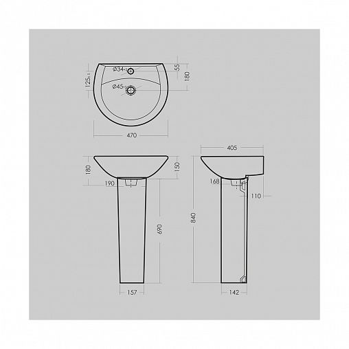 Раковина Sanita Аттика 48 ВКС, 48 x 41,5 x 18 см, белая фото Раковина Sanita Аттика 48 ВКС, 48 x 41,5 x 18 см, белая фото
