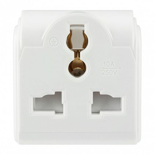 Переходник для розетки Rexant «Квадрат», 10 A, белый фото