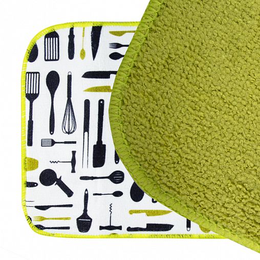 Коврик для сушки посуды Рыжий кот, 40 x 25 см, микрофибра фото