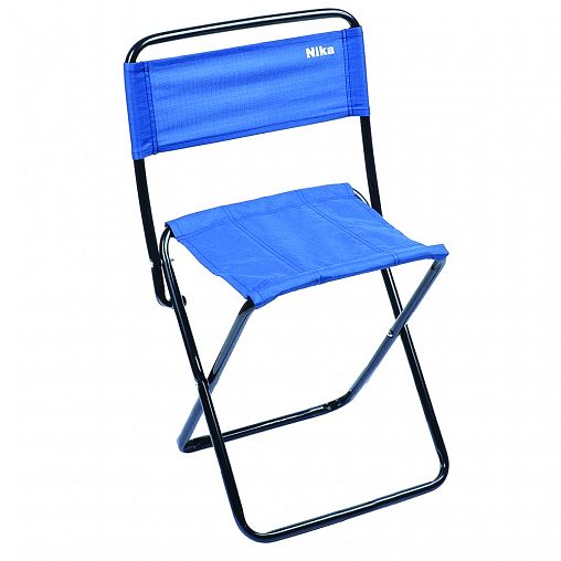 Стул походный складной Nika ПС2, со спинкой, синий фото