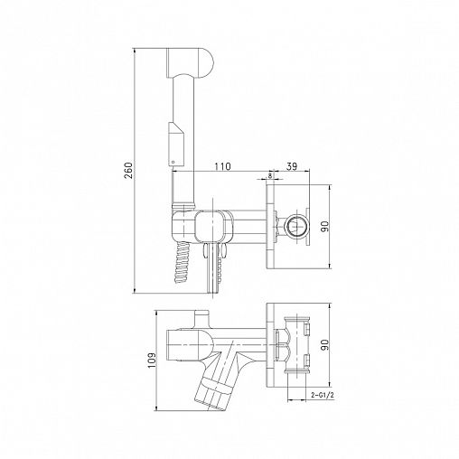 Гигиенический душ Профсан ПСМ-CB-0720, хром фото Гигиенический душ Профсан ПСМ-CB-0720, хром фото