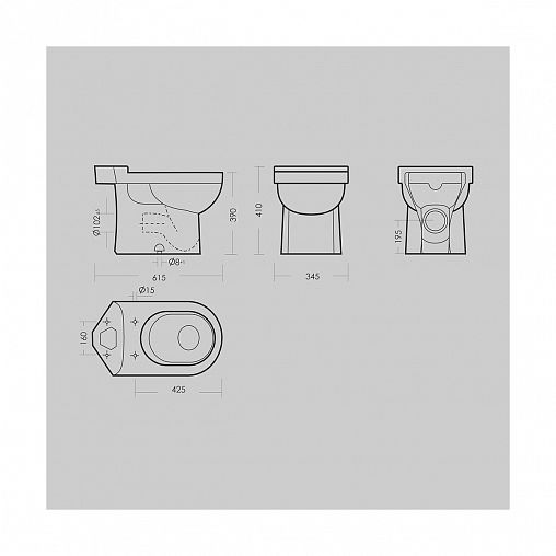 Унитаз напольный ободковый Sanita Luxe Next Comfort, 65 x 34,5 x 77 см, белый фото