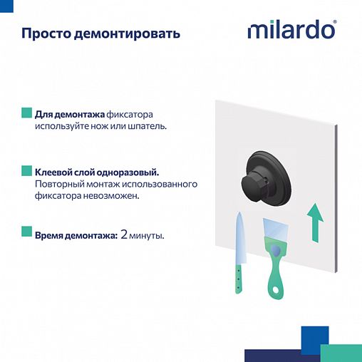 Стакан для зубных щеток Milardo Easy, с настенным держателем, черный матовый фото