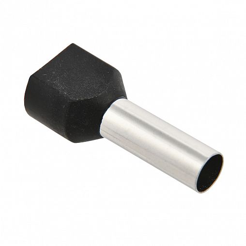 Наконечник-гильза с изолированным фланцем IEK НГИ2 6-14, 2 x 6 мм², черный, 100 шт фото