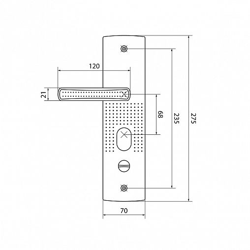 Ручка дверная на планке Аллюр РН-А222-1-R, правая, с подсветкой, матовый никель фото