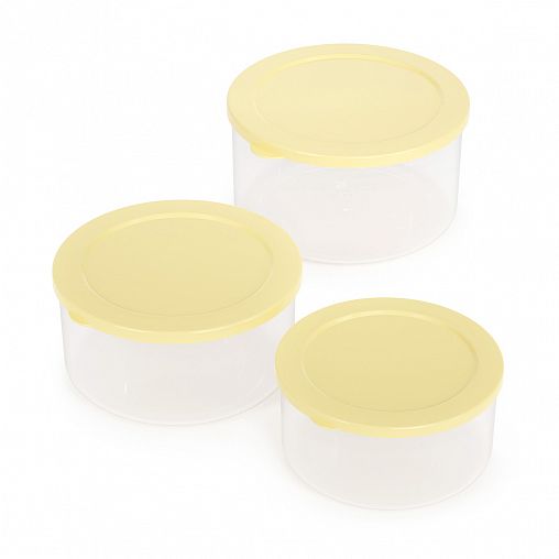 Набор контейнеров для СВЧ Альтернатива Смак, (0,5 л + 0,7 л + 1 л), светло-желтый фото