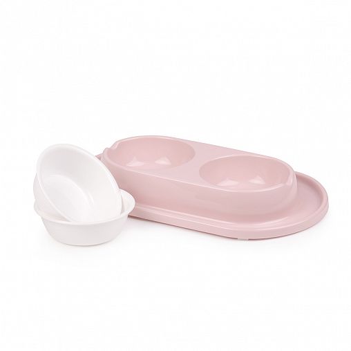 Миска для животных Альтернатива Лекси, двойная на подставке, 0,3 л фото