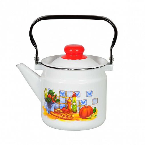 Чайник эмалированный СтальЭмаль, 2 л, с декором фото