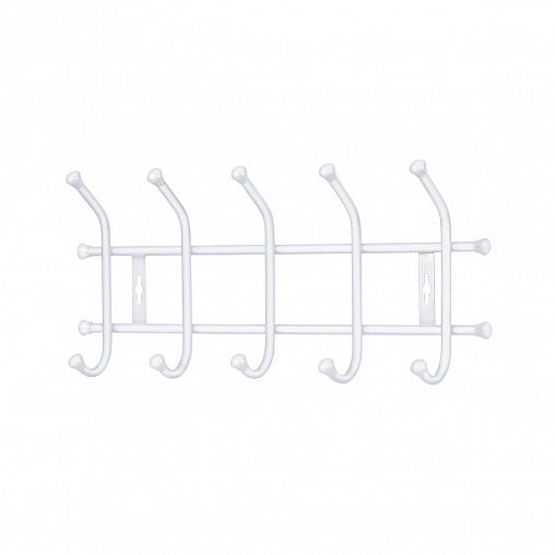 Вешалка настенная Nika, 5 крючков, 48,5 x 21,5 x 8,5 см, матовый белый фото