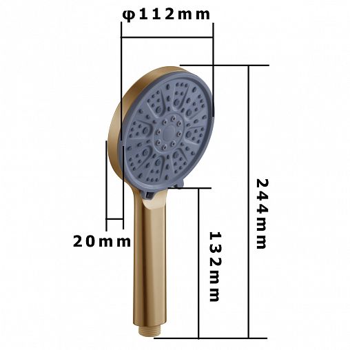 Лейка для душа Fashun A019-21, 3 режима, бронза/светло-серая фото
