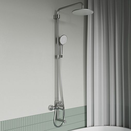 Душевая система с тропическим душем IDDIS Aiger, хром матовый фото