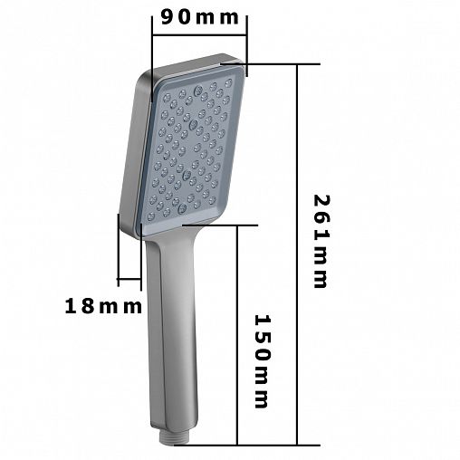 Лейка для душа Fashun N024, 1 режим, сатин/светло-серая фото