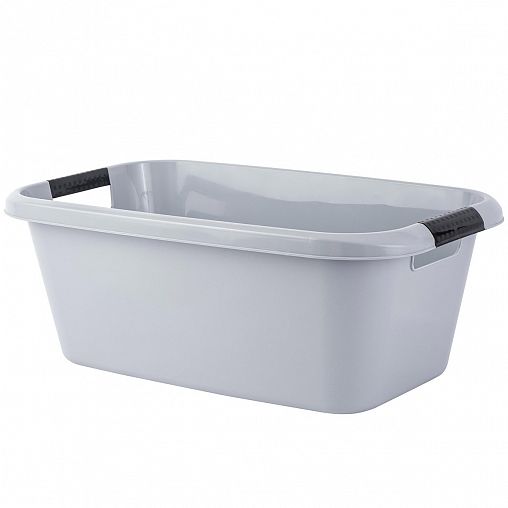 Таз Plast Team Bergen, с ручками, прямоугольный, 30 л, серый шторм фото