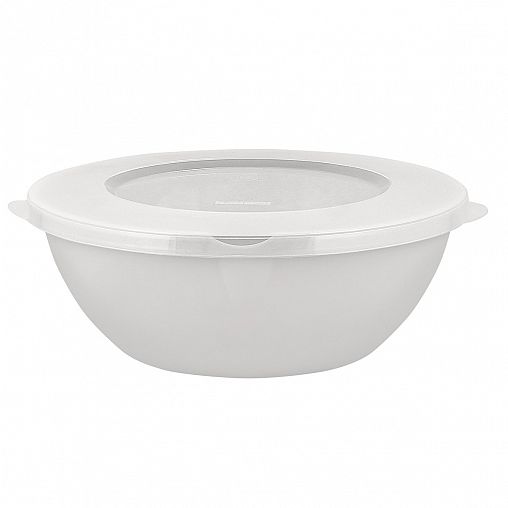 Салатник пластиковый Plast Team Helsinki, с крышкой, 5 л, пепельный жемчуг фото