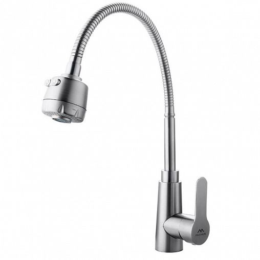 Смеситель для кухни Fashun A54301-3, с гибким изливом, сатин фото