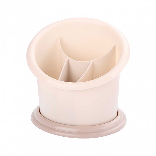 Подставка для столовых приборов Альтернатива Стиль, 16,5 x 13 x 15,5 см, светло-бежевая фото