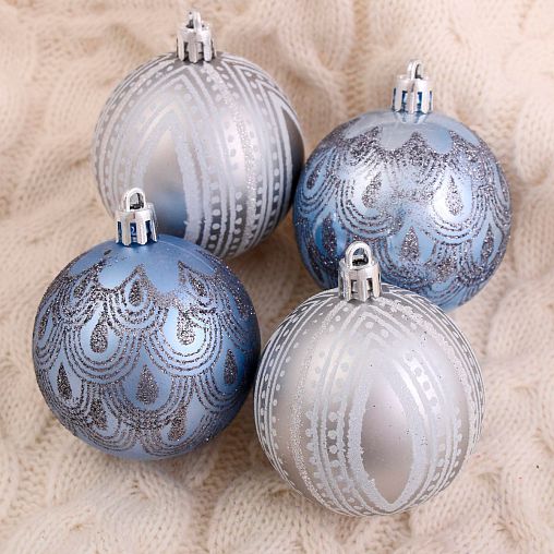 Набор елочных шаров Зимнее волшебство Загадочный узор, d 6 см, 9 шт фото