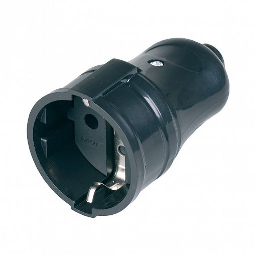 Розетка разборная прямая IEK, с заземлением, 16 А, 220 В, IP20, черная фото