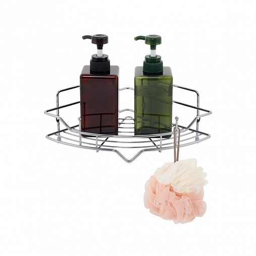 Полка в ванную угловая Milardo Grid, хром фото