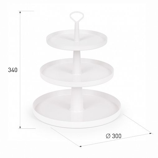 Фруктовница Альтернатива Феерия, 3 яруса, белая фото