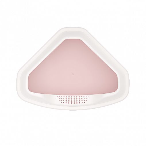 Лоток для животных угловой Zoo Plast Лекси, с рамкой, розовый фото