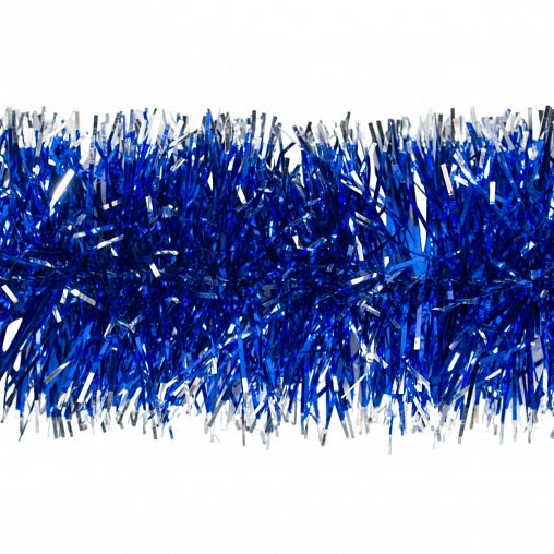 Мишура, с серебристой кромкой, 8 x 200 см, синяя фото