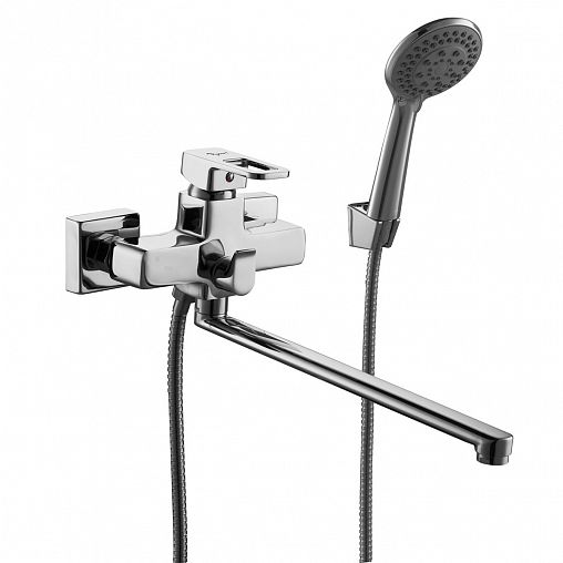 Смеситель для ванны с душем PLStart PD22031, с длинным изливом, хром фото