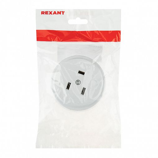Розетка силовая для электроплиты РШ Rexant, 32 А, 250 В, 2Р+РЕ, белая фото